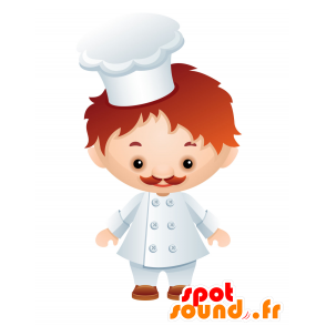 Mascota del chef con un uniforme y un casquillo - MASFR030480 - Mascotte 2D / 3D