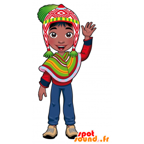 Mascot mujer peruana, colorido - MASFR030508 - Mascotte 2D / 3D