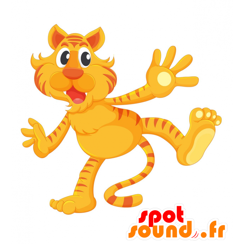 Tabby kat maskot, orange og gul - Spotsound maskot kostume