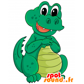 Green crocodile mascot, cute, childlike - MASFR030543 - 2D / 3D mascots