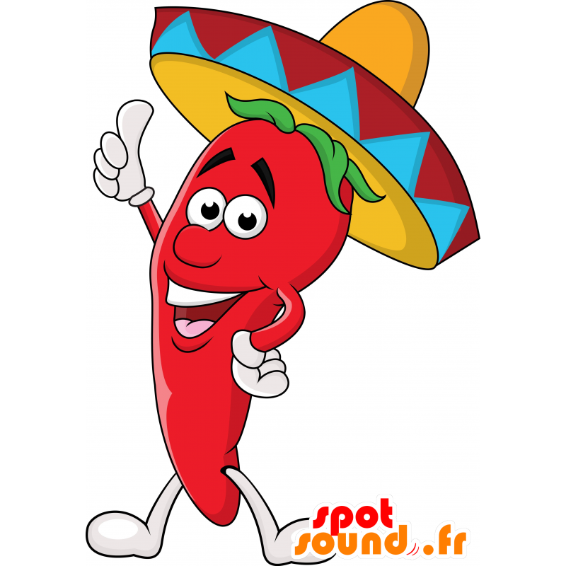 Mascotte reuze rode peper. Mexican Spice Mascot - MASFR030551 - 2D / 3D Mascottes