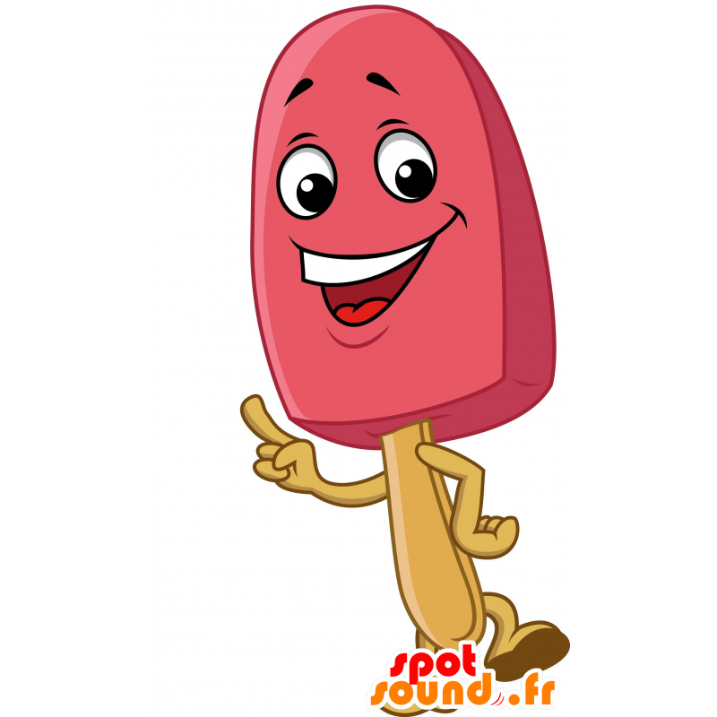 Mascot is rød kjempe og smilende - MASFR030553 - 2D / 3D Mascots