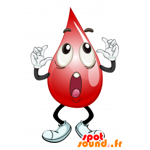 Red drop mascot with a fun air - MASFR030578 - 2D / 3D mascots