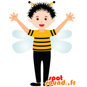 Mascotte d'enfant déguisé en abeille géante - MASFR030603 - Mascottes 2D/3D