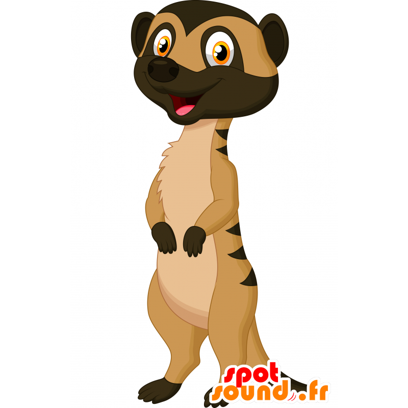 Mascotte de mangouste, de suricate marron et beige - MASFR030667 - Mascottes 2D/3D