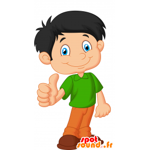 Mascot child, brown boy, cheerful - MASFR030677 - 2D / 3D mascots