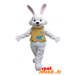 White Rabbit maskot med en oransje drakt - MASFR031126 - Mascot kaniner