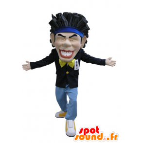 Mascotte de japonais souriant, aux cheveux bruns - MASFR031140 - Mascottes Humaines