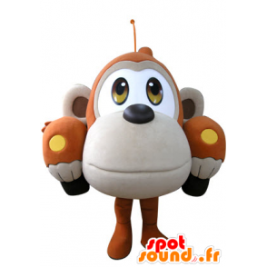 Formet bil maskot oransje og beige ape - MASFR031307 - Monkey Maskoter