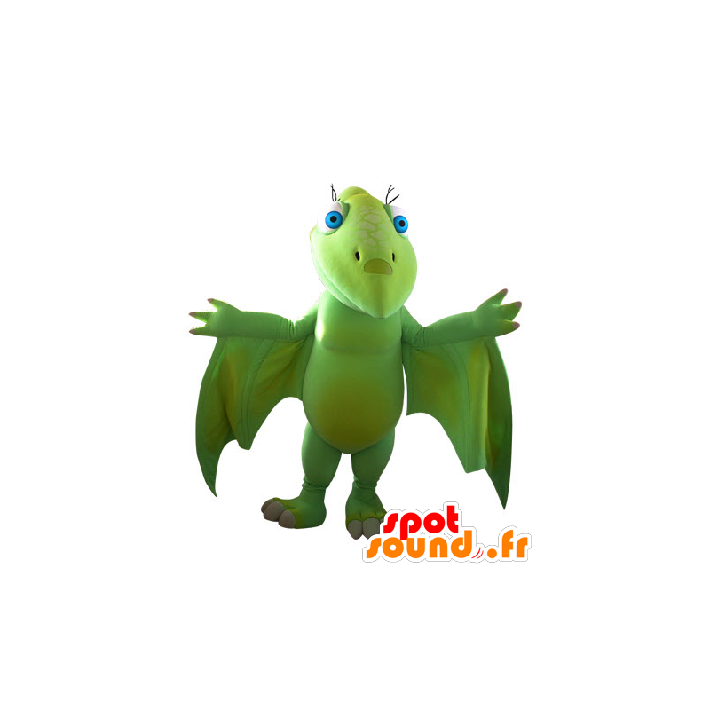 Mascotte de dinosaure volant, vert, impressionnant - MASFR031561 - Mascottes Dinosaure