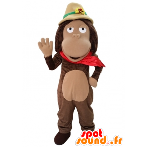 Mascote macaco, chimpanzé castanho no desporto em macaco Mascotes Mudança  de cor Sem mudança Cortar L (180-190 Cm) Esboço antes da fabricação (2D)  Não Com as roupas? (se presente na foto) Não