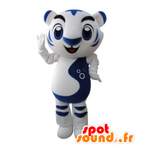 Maskot hvid og blå tiger, meget vellykket - Spotsound maskot