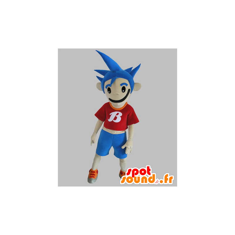 Mascotte de garçon avec les cheveux bleus - MASFR031799 - Mascottes Garçons et Filles