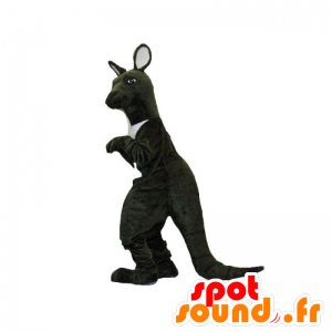 Zwart en wit kangoeroe mascotte. reus Kangaroo - MASFR031864 - Kangaroo mascottes