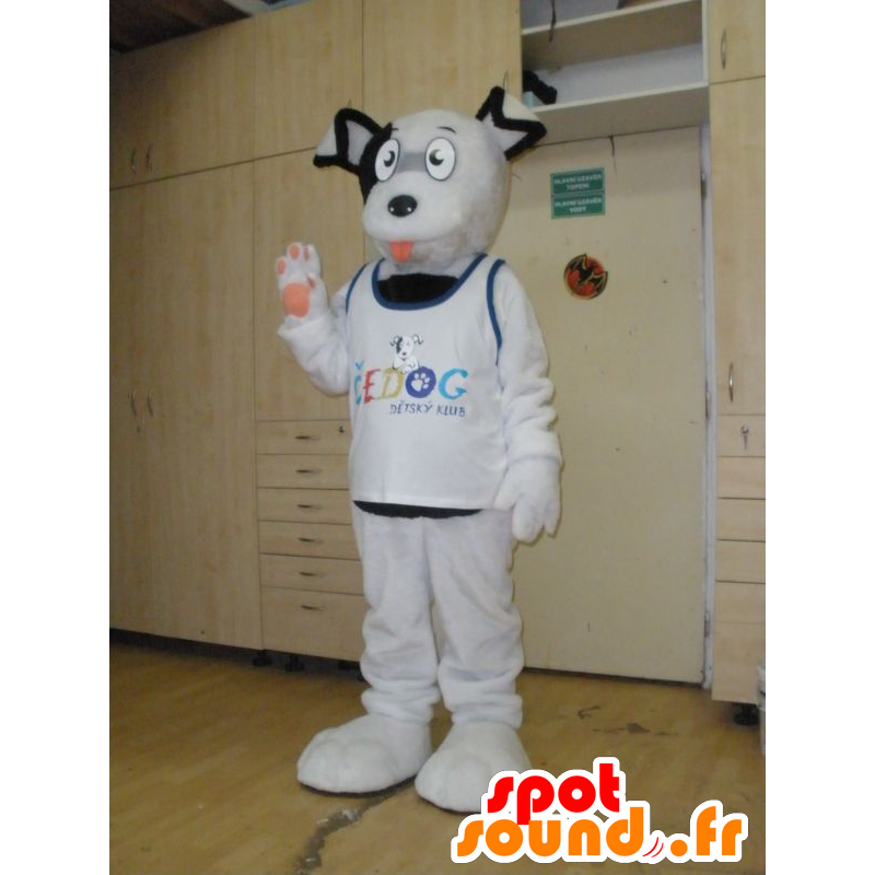 Mascot witte en zwarte hond, zoet, grappig, harig - MASFR032030 - Dog Mascottes