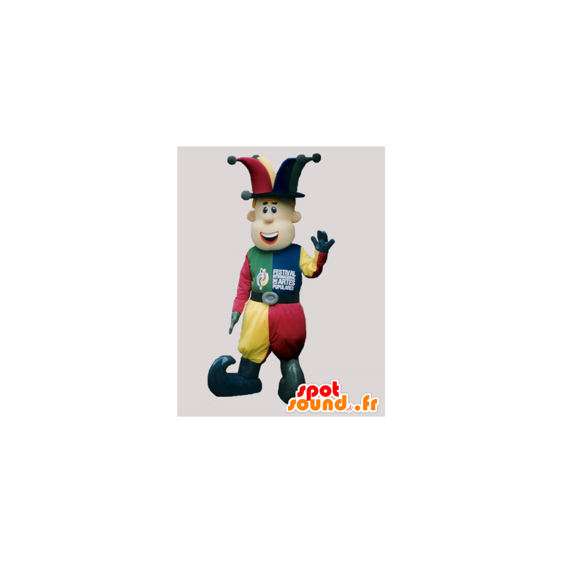 Hofnarr Maskottchen, bunte Showman - MASFR032073 - Menschliche Maskottchen