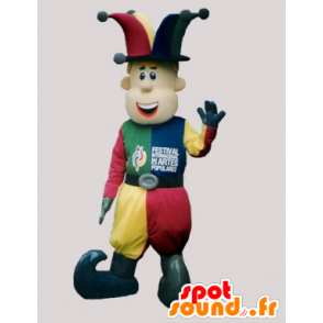 Giullare mascotte, showman colorato - MASFR032073 - Umani mascotte