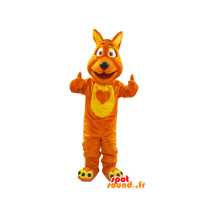 Purchase Wolf mascot, orange and yellow fox, soft and hairy in Mascots ...