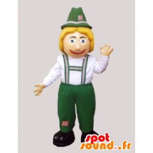 Tiroolse Mascot traditionele groene en witte jurk - MASFR032182 - Human Mascottes