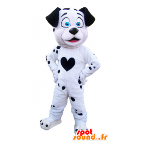 Mascote do cão preto e branco. mascote da Dalmácia - MASFR032226 - Mascotes cão