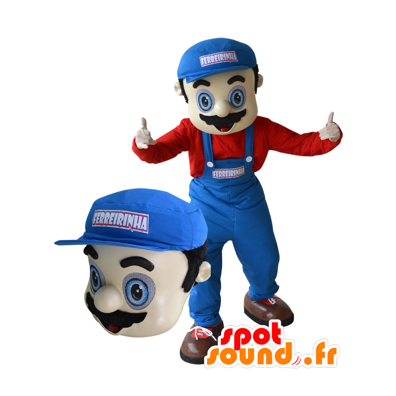 Mascotte idraulico di meccanico. mascotte Mario - MASFR032285 - Umani mascotte