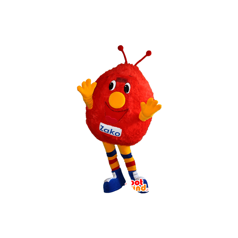 Mascotte de bonhomme rouge et jaune. Mascotte de monstre rouge - MASFR032367 - Mascottes de monstres