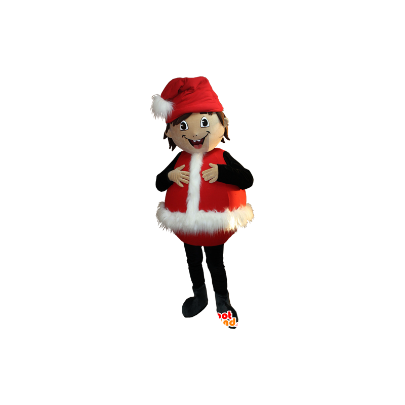 Boy smiling mascot dressed as Santa Claus - MASFR032396 - Mascots boys and girls