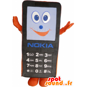 Schwarz und orange Handy-Maskottchen. GSM-Maskottchen - MASFR032495 - Maskottchen von Objekten