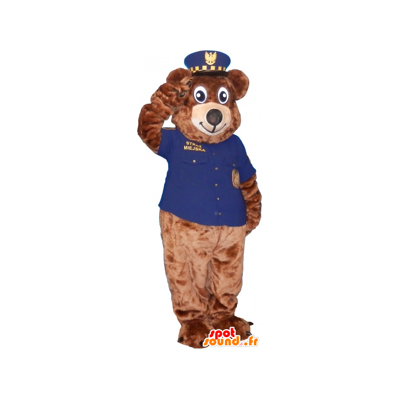 Medvěd hnědý maskot oblečen jako šerif - MASFR032599 - Bear Mascot