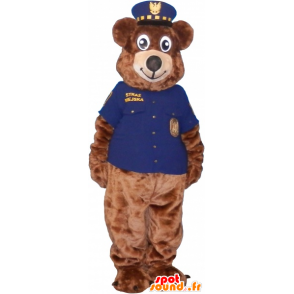 Mascote urso marrom vestido como xerife - MASFR032599 - mascote do urso