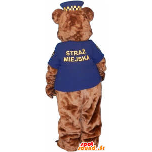 Mascote urso marrom vestido como xerife - MASFR032599 - mascote do urso