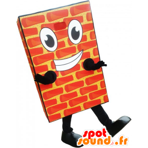 Mascot smiling and realistic giant brick - MASFR032602 - Mascots of objects