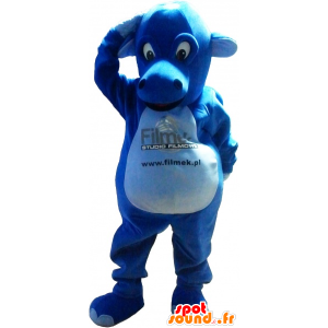 Blauen Drachen-Maskottchen, riesige und beeindruckende - MASFR032621 - Dragon-Maskottchen