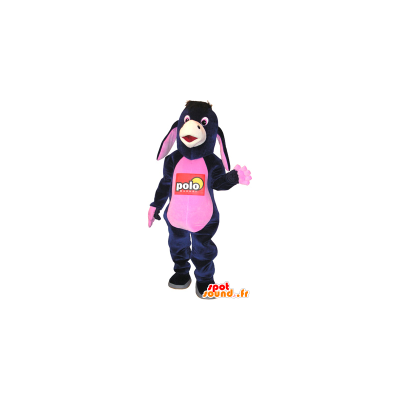 Mascot grappige zwarte en roze ezel - MASFR032652 - vee