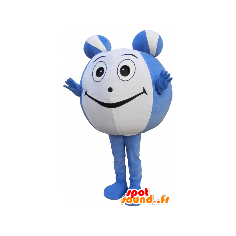 Mascot blauwe en witte bal. Mascot lichtkoepel - MASFR032653 - mascottes objecten