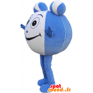 Mascot blauwe en witte bal. Mascot lichtkoepel - MASFR032653 - mascottes objecten