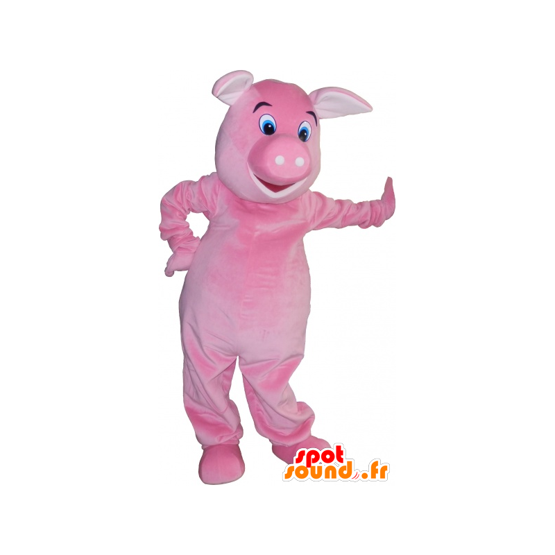 Purchase Very realistic giant pink pig mascot in Mascots pig Color ...