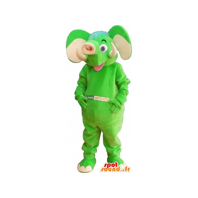 Mascot neon green elephant - MASFR032673 - Elephant mascots