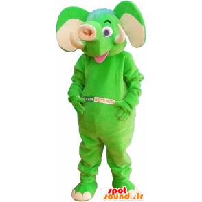 Mascot neon green elephant - MASFR032673 - Elephant mascots