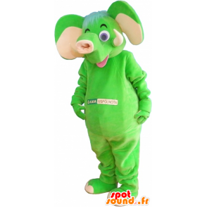 Mascot neon green elephant - MASFR032673 - Elephant mascots