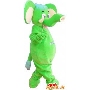 Mascot neon green elephant - MASFR032673 - Elephant mascots