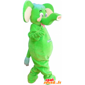 Mascot neon green elephant - MASFR032673 - Elephant mascots