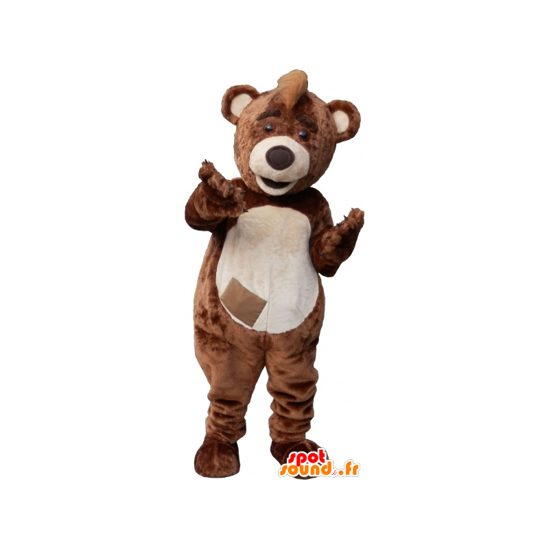 Mascot big brown bear and beige teddy - MASFR032697 - Bear mascot