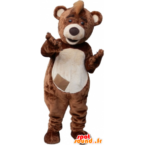 Mascot big brown bear and beige teddy - MASFR032697 - Bear mascot