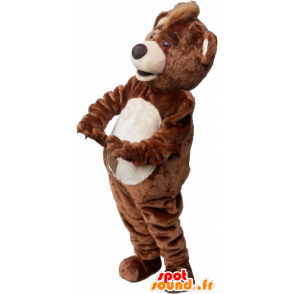 Mascot big brown bear and beige teddy - MASFR032697 - Bear mascot