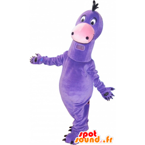 Mascote de dinossauro roxo gigante engraçado - Cortar L (175-180CM)