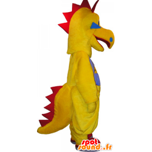 Lustiges Geschöpf Maskottchen, gelb und rot Dinosaurier - MASFR032735 - Maskottchen-Dinosaurier