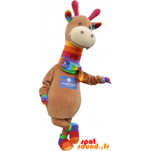 Mascota del dinosaurio de color marrón y colorido muy lindo - MASFR032757 - Dinosaurio de mascotas