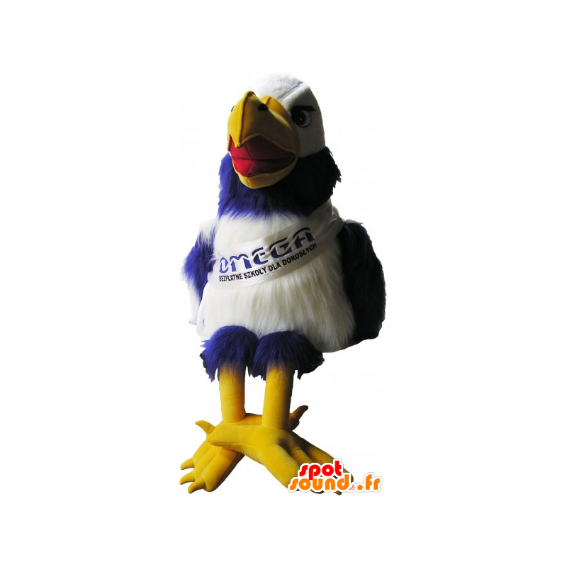 Mascot abutre azul e branco com enormes pés amarelos - MASFR032807 - aves mascote