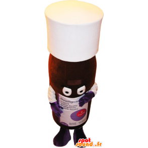 Castanho e branco garrafa mascote. loção Mascot - MASFR032849 - objetos mascotes